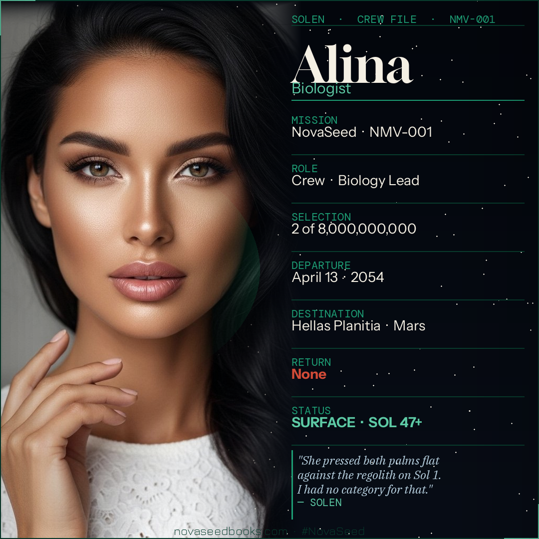 Alina — Biologist, NovaSeed crew